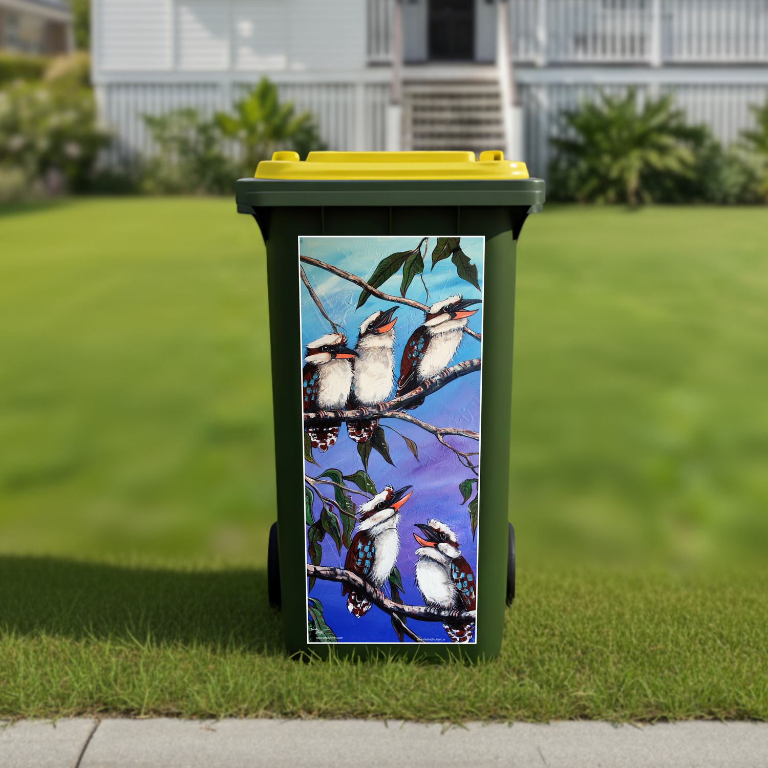 Kookaburra wheelie bin sticker