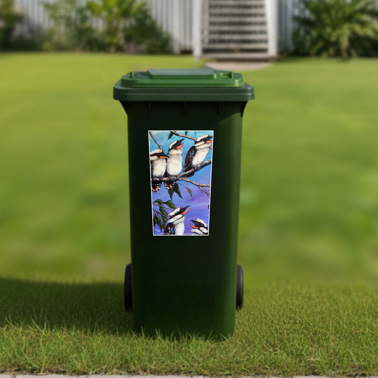 Kookaburra wheelie bin sticker