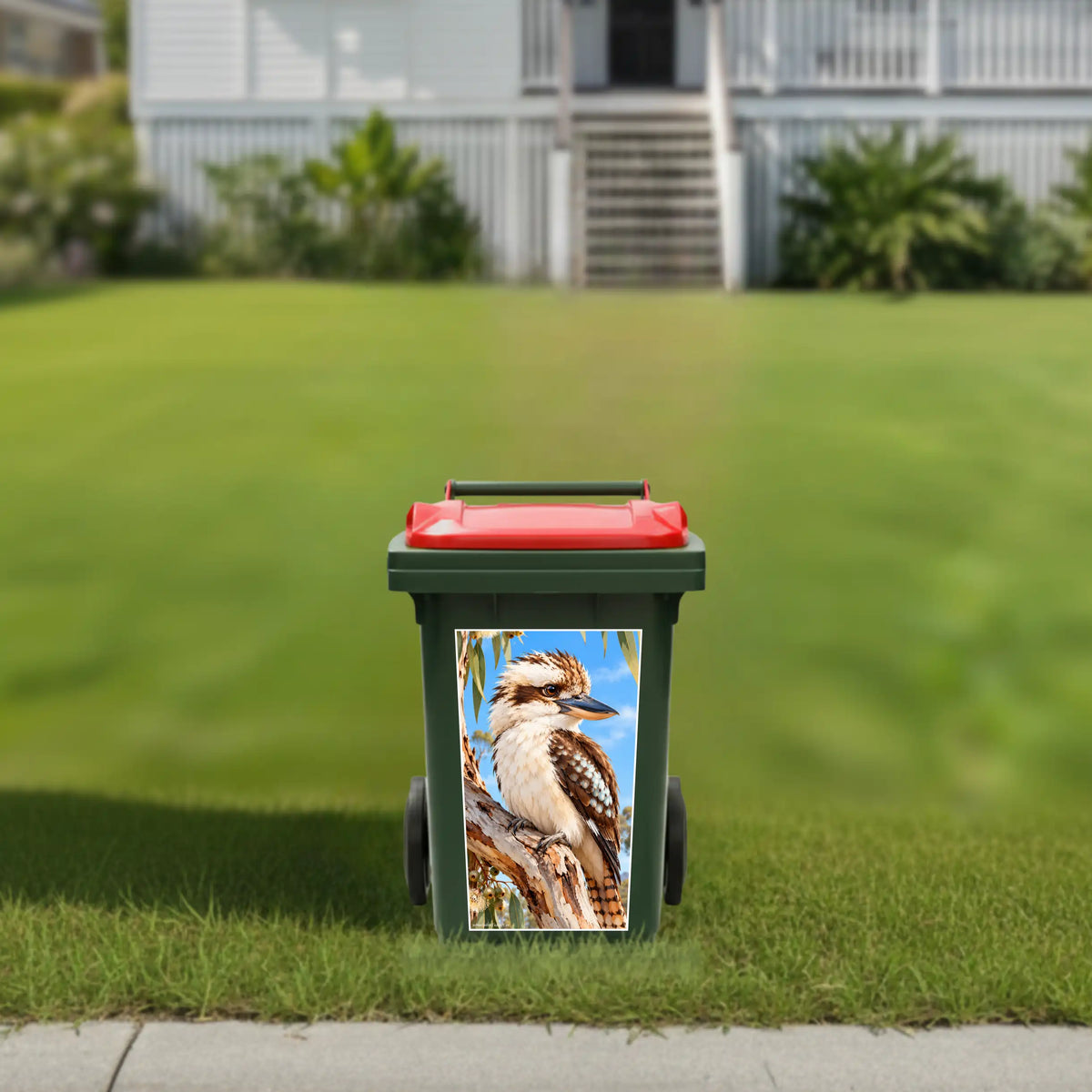 Kookaburra wheelie bin sticker