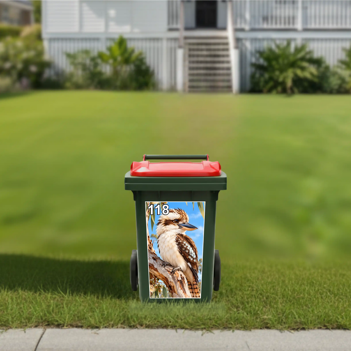 Kookaburra wheelie bin sticker