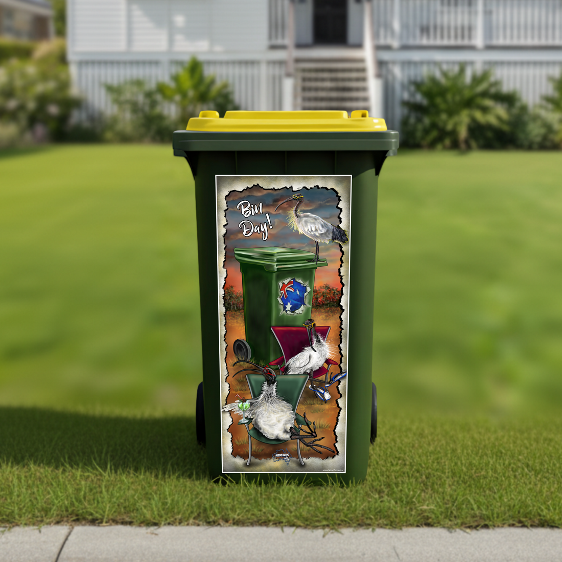 Lazy bin chickens wheelie bin sticker