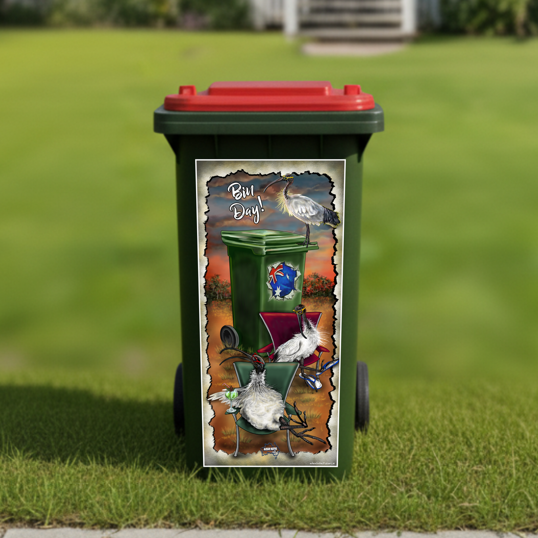 Lazy bin chickens wheelie bin sticker