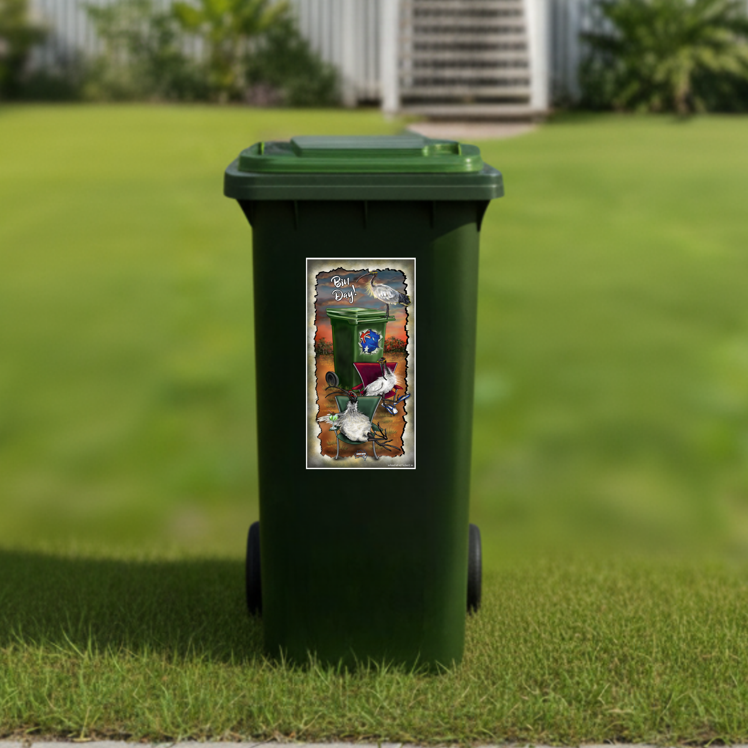 Lazy bin chickens wheelie bin sticker
