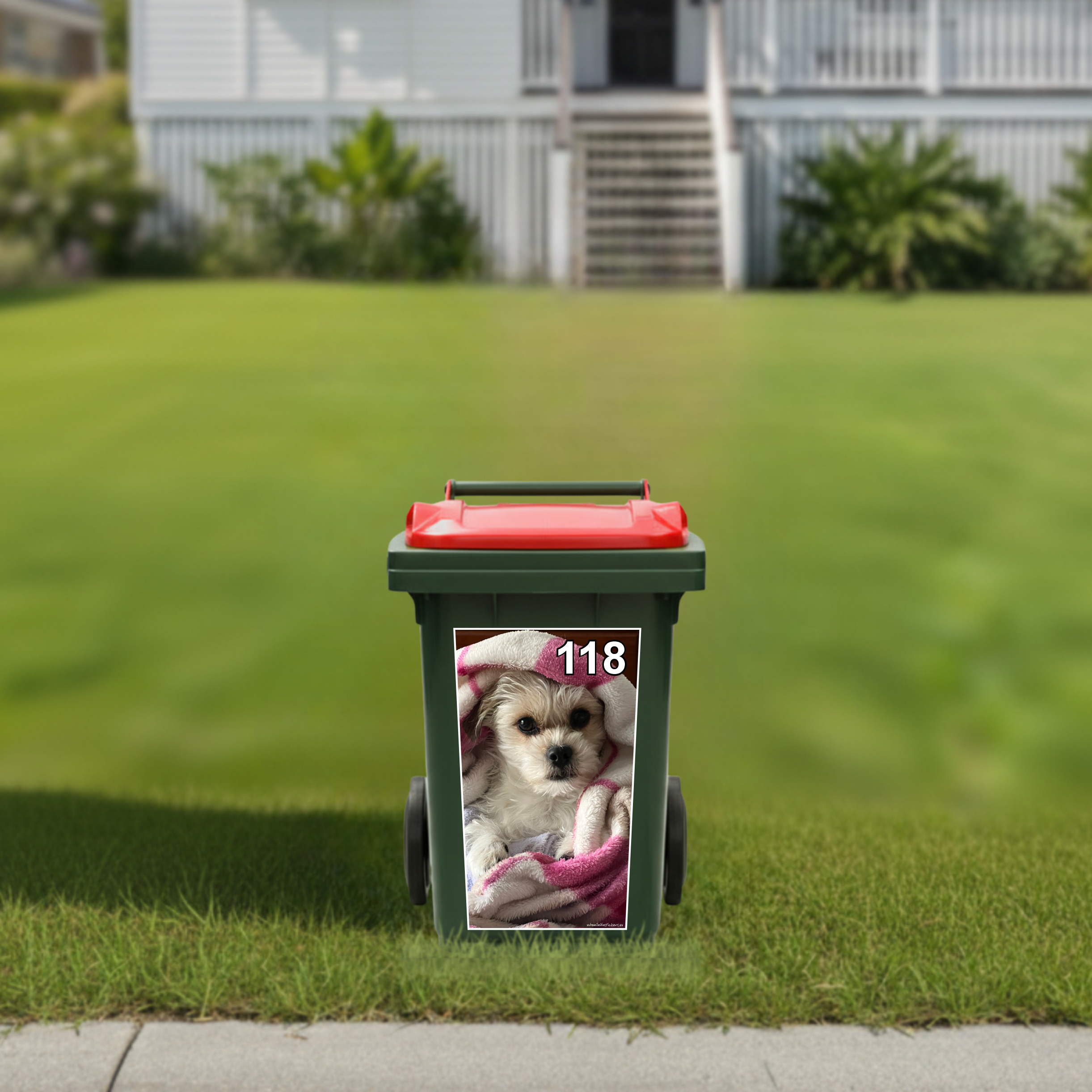 Shih Tzu wheelie bin sticker