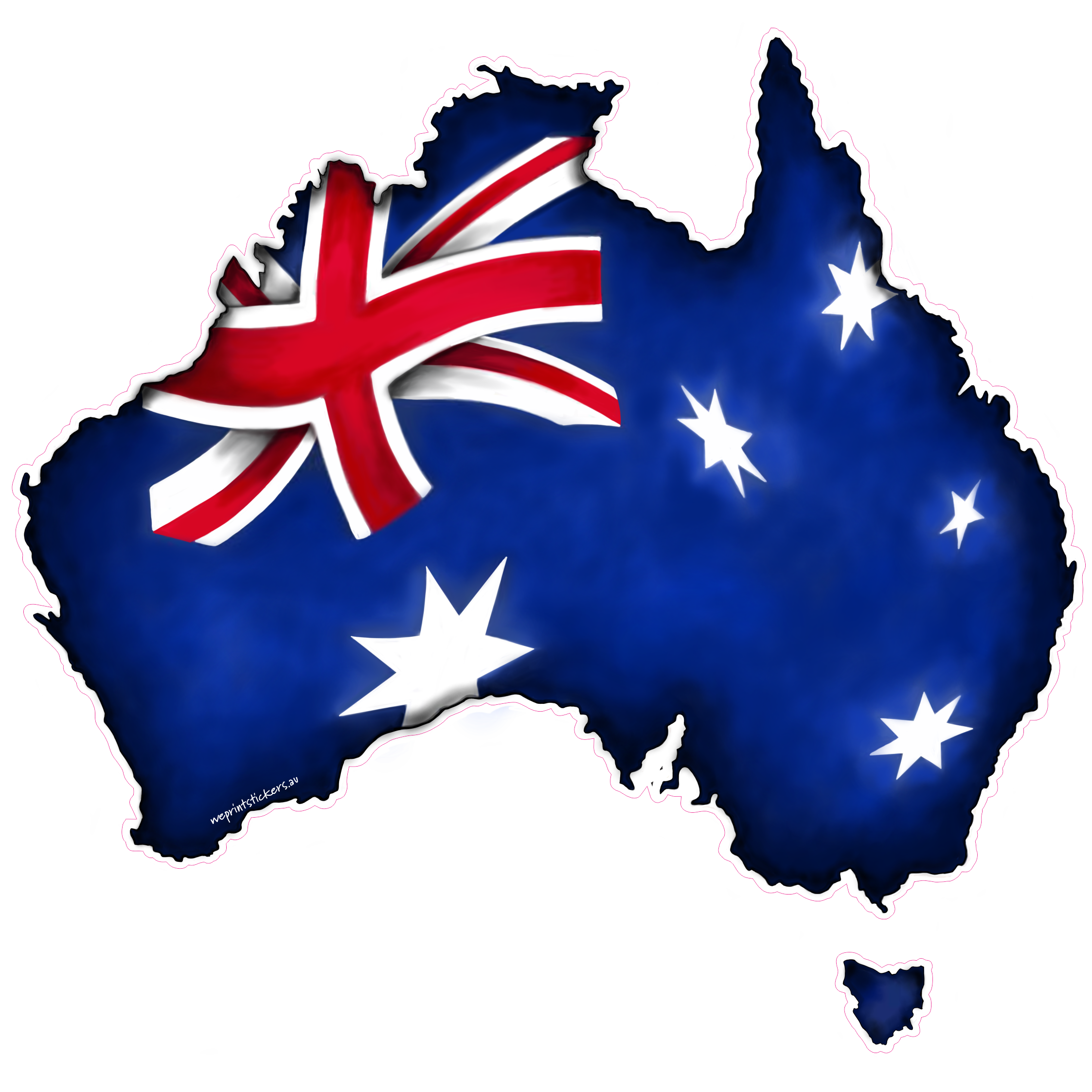 Australian map wheelie bin sticker