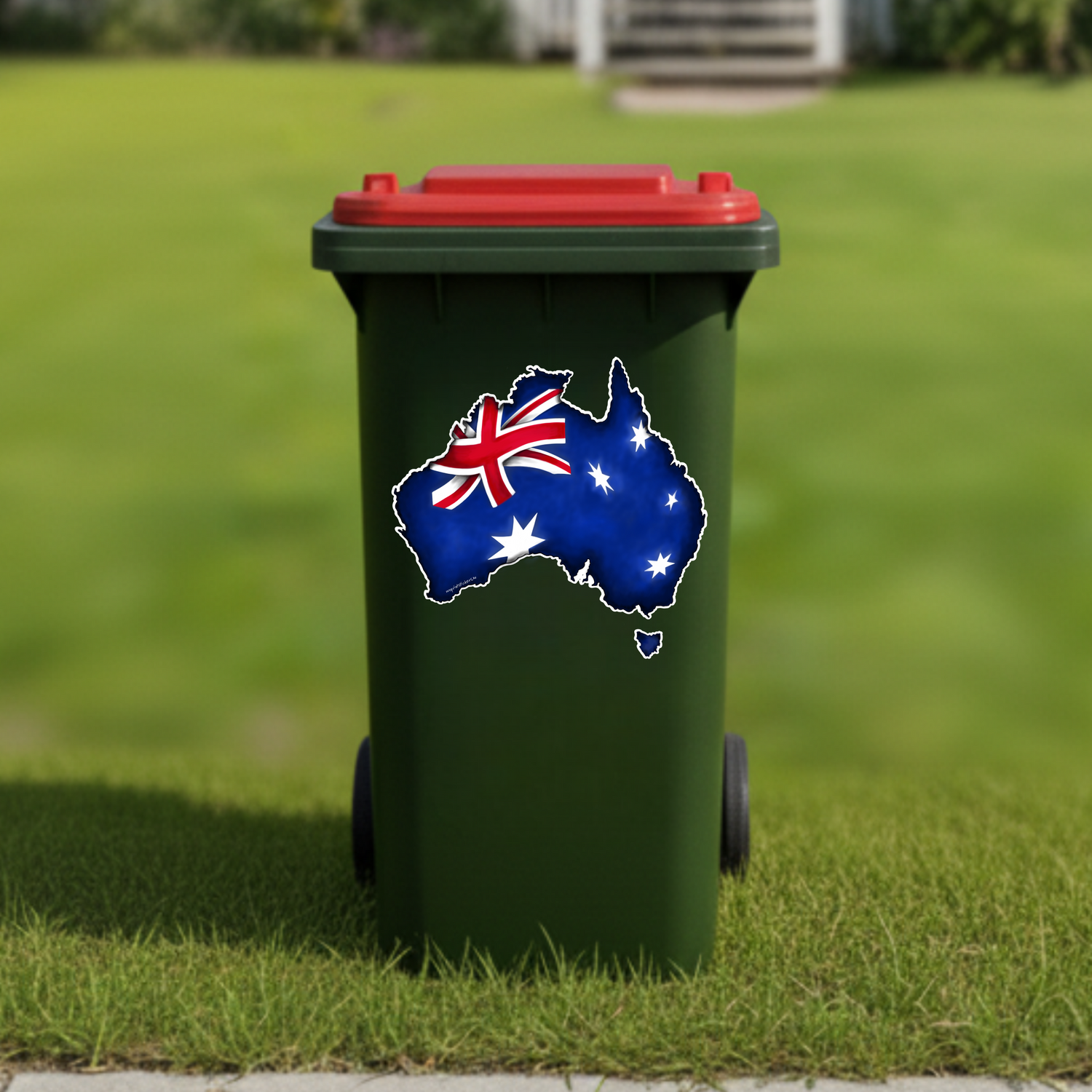 Australian map wheelie bin sticker