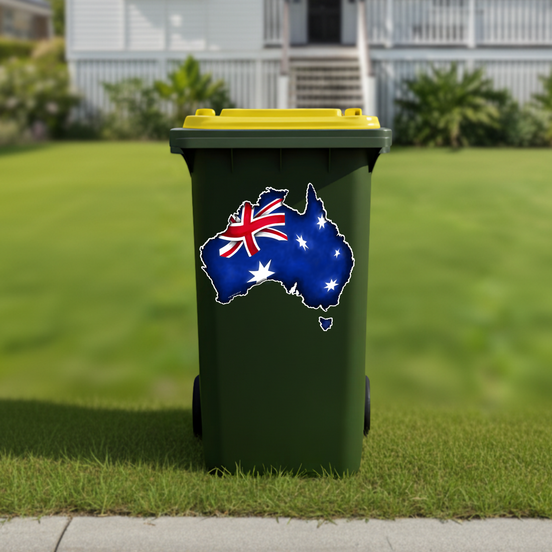 Australian map wheelie bin sticker