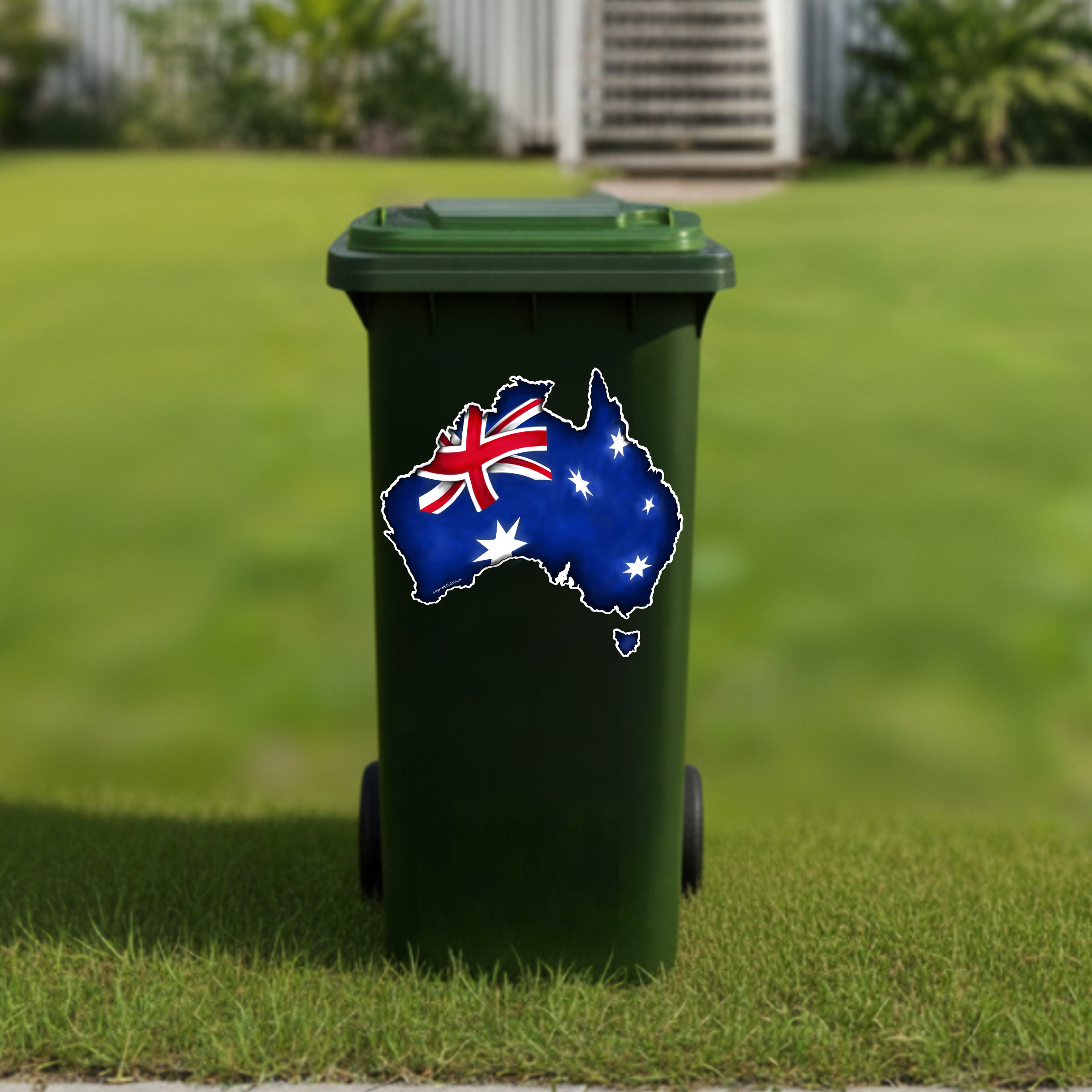 Australian map wheelie bin sticker