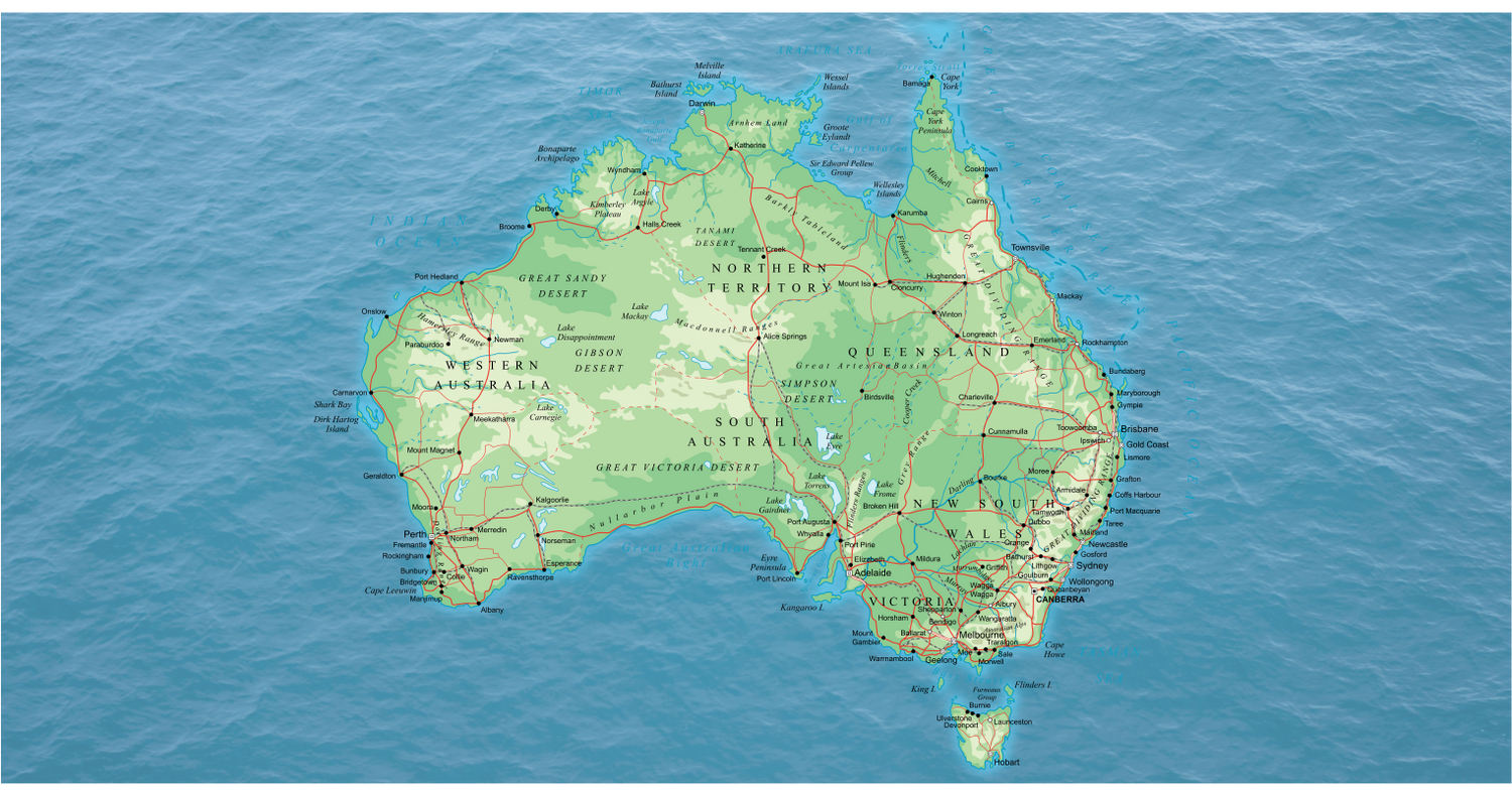 Map of Australia for the drop down shelf on your caravan