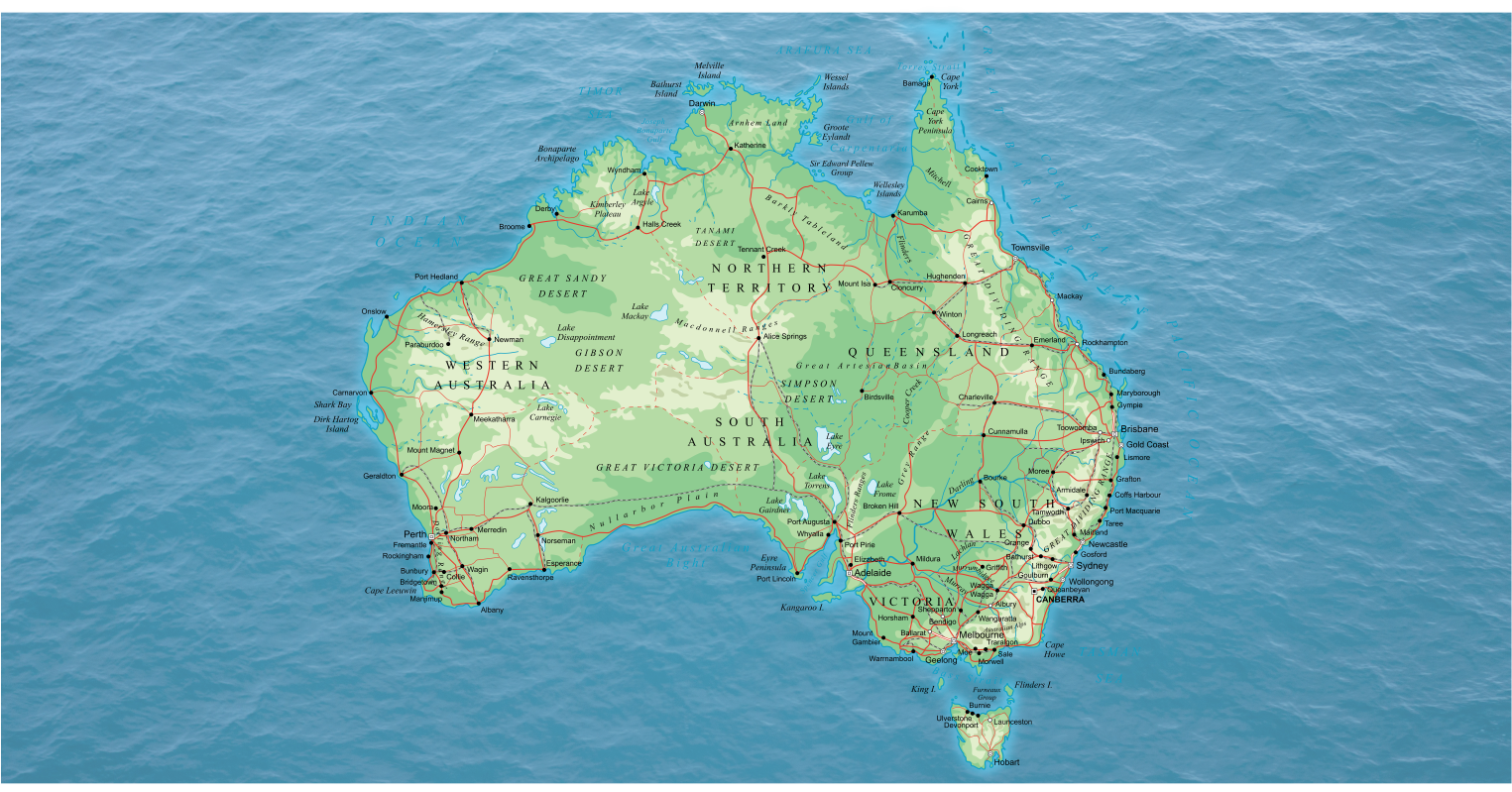 Map of Australia for the drop down shelf on your caravan