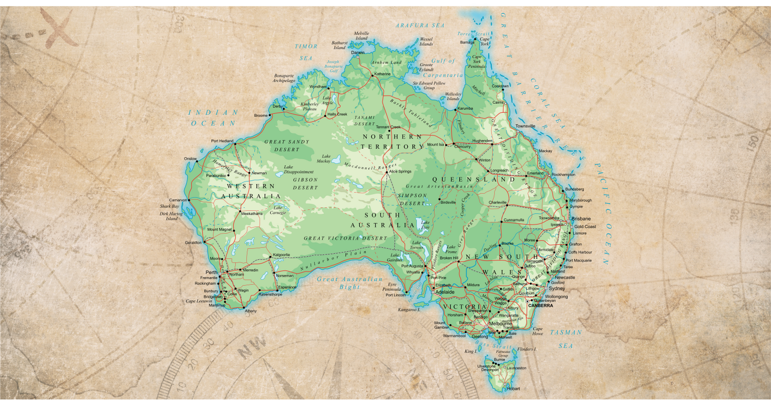 Map of Australia for the drop down shelf on your caravan