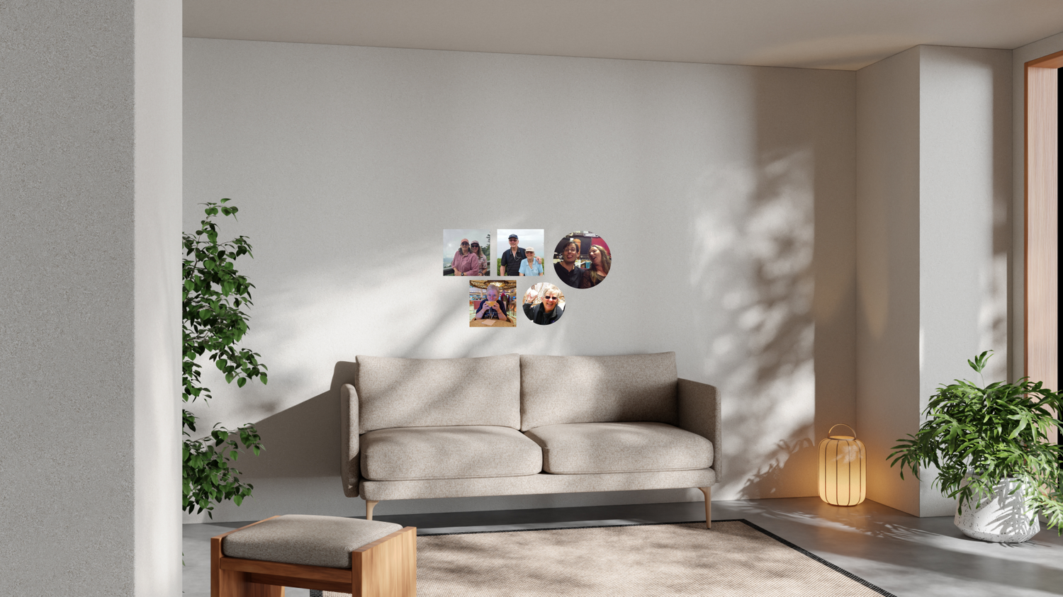 Custom round photo wall stickers