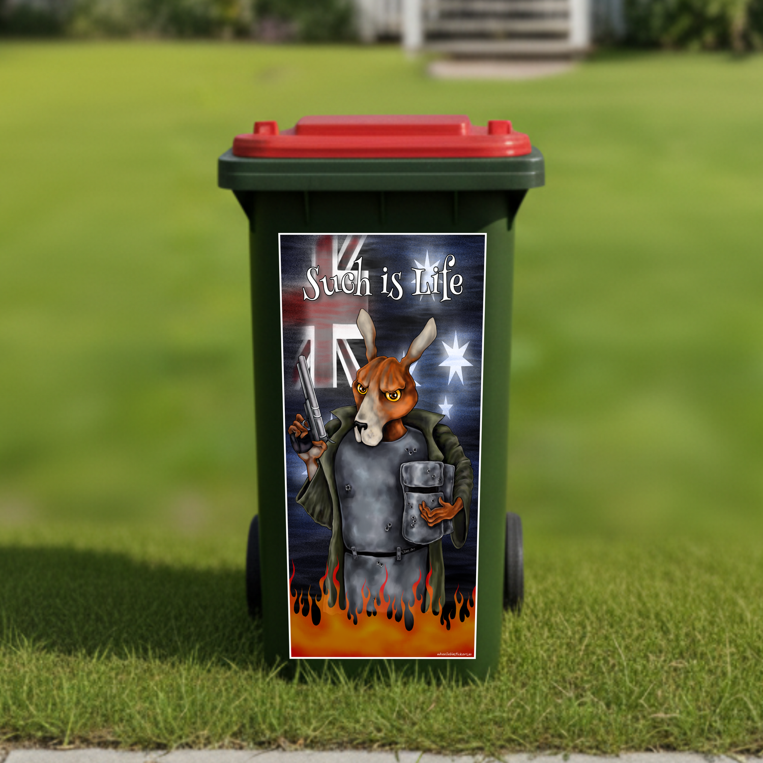Ned Kelly wheelie bin sticker