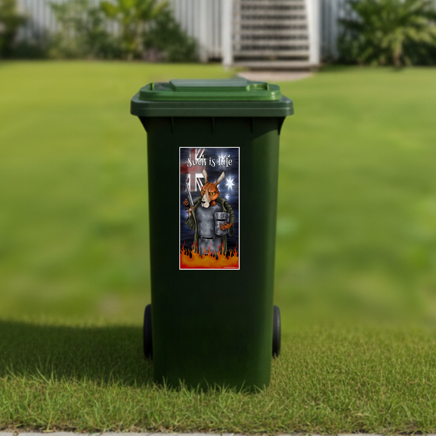 Ned Kelly wheelie bin sticker