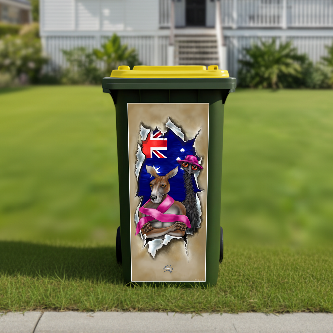 Never give up wheelie bin sticker