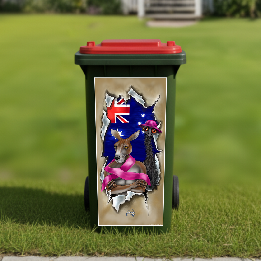 Never give up wheelie bin sticker