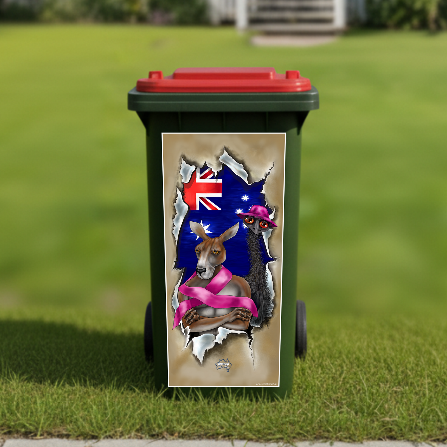 Never give up wheelie bin sticker