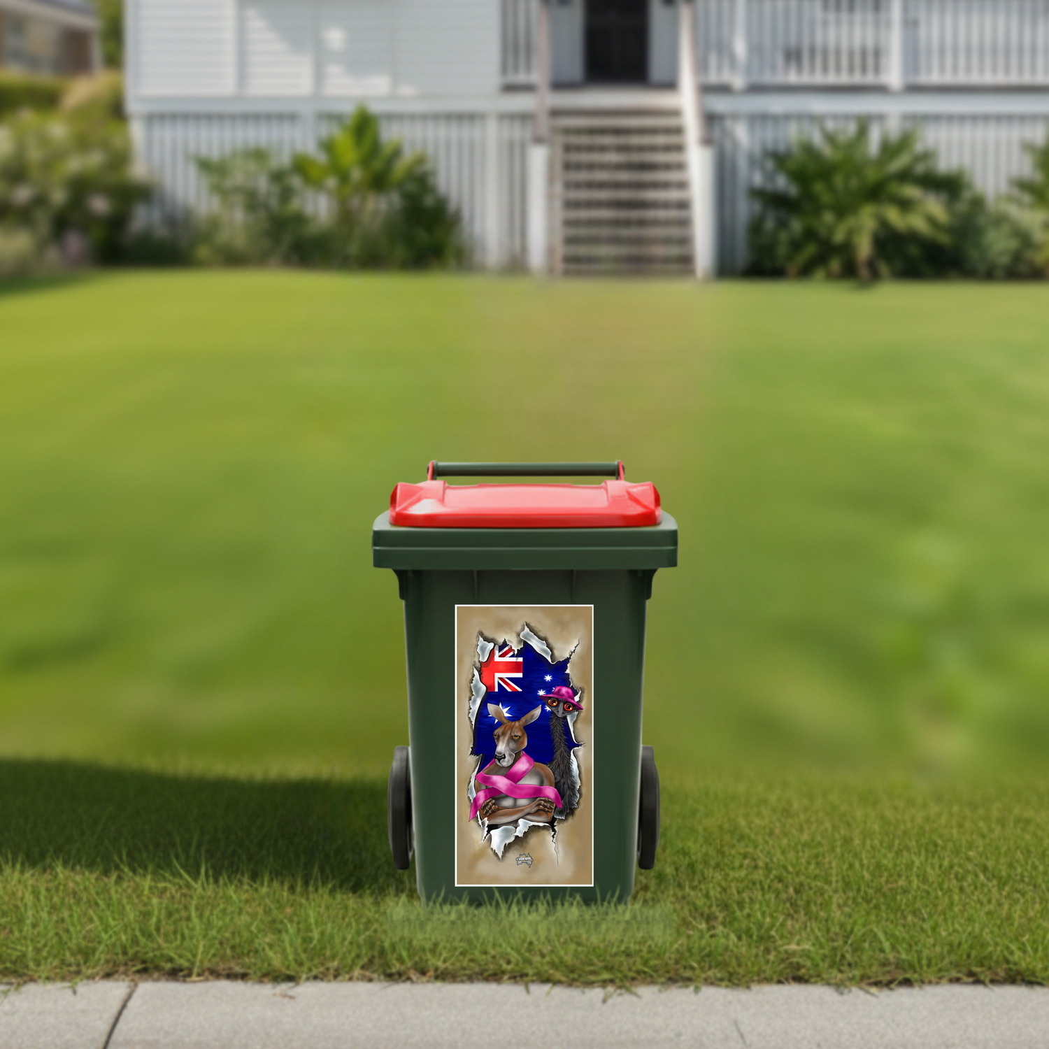 Never give up wheelie bin sticker