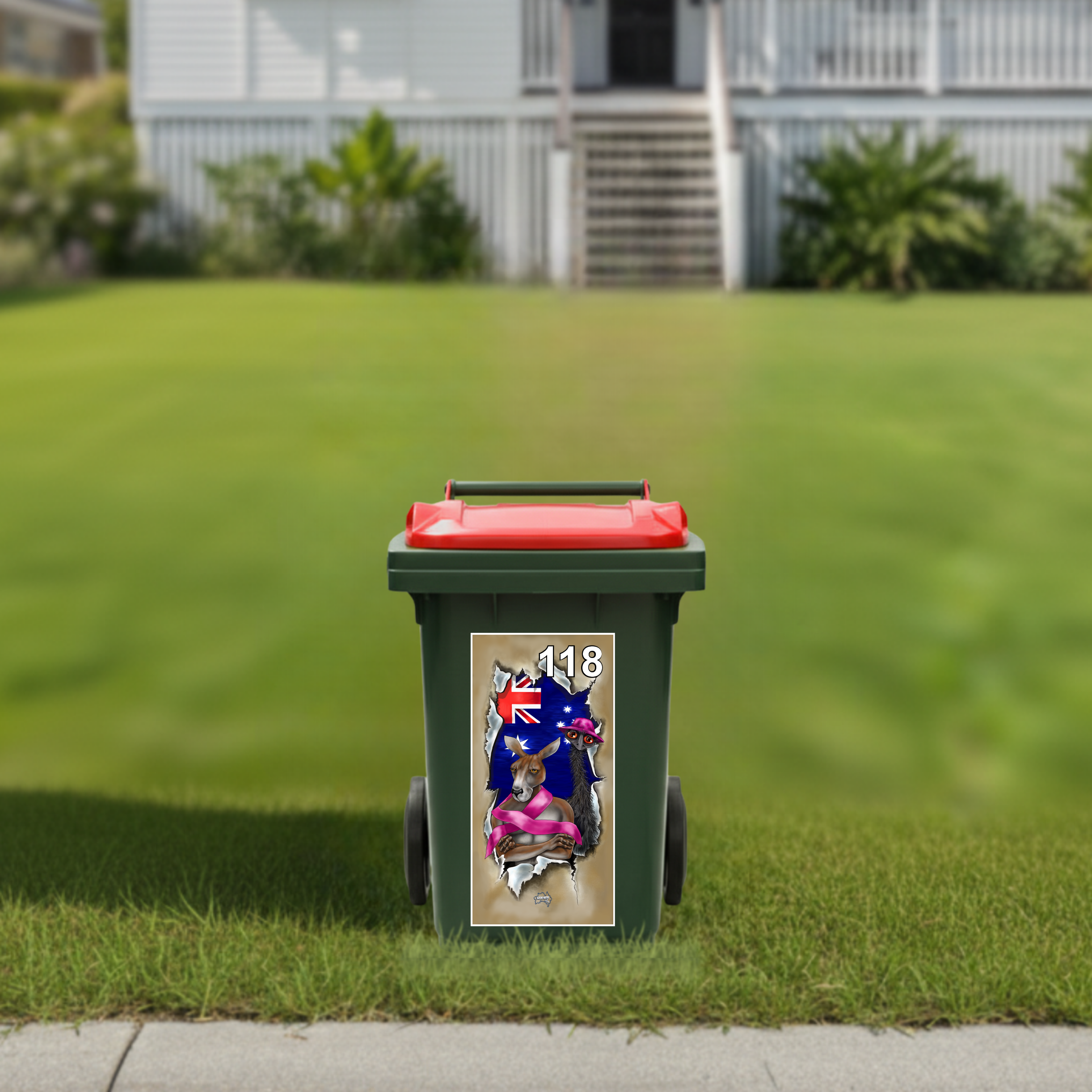 Never give up wheelie bin sticker