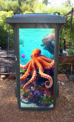 Octopus wheelie bin sticker