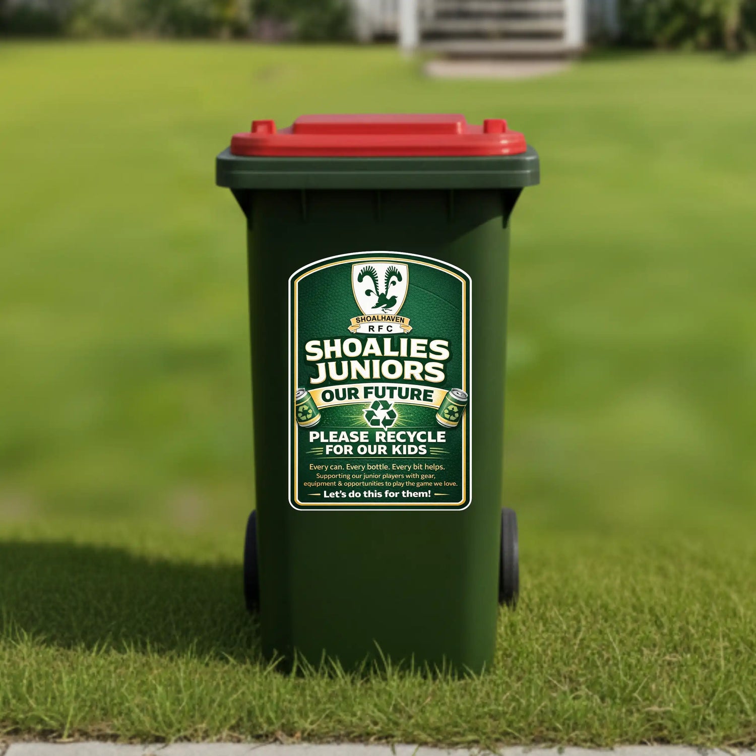 Custom recycling bin stickers Australiagreen wheelie bin with &