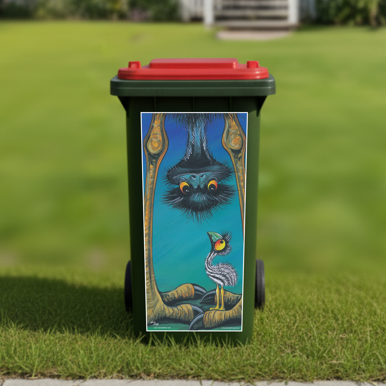 Peeka boo wheelie bin sticker