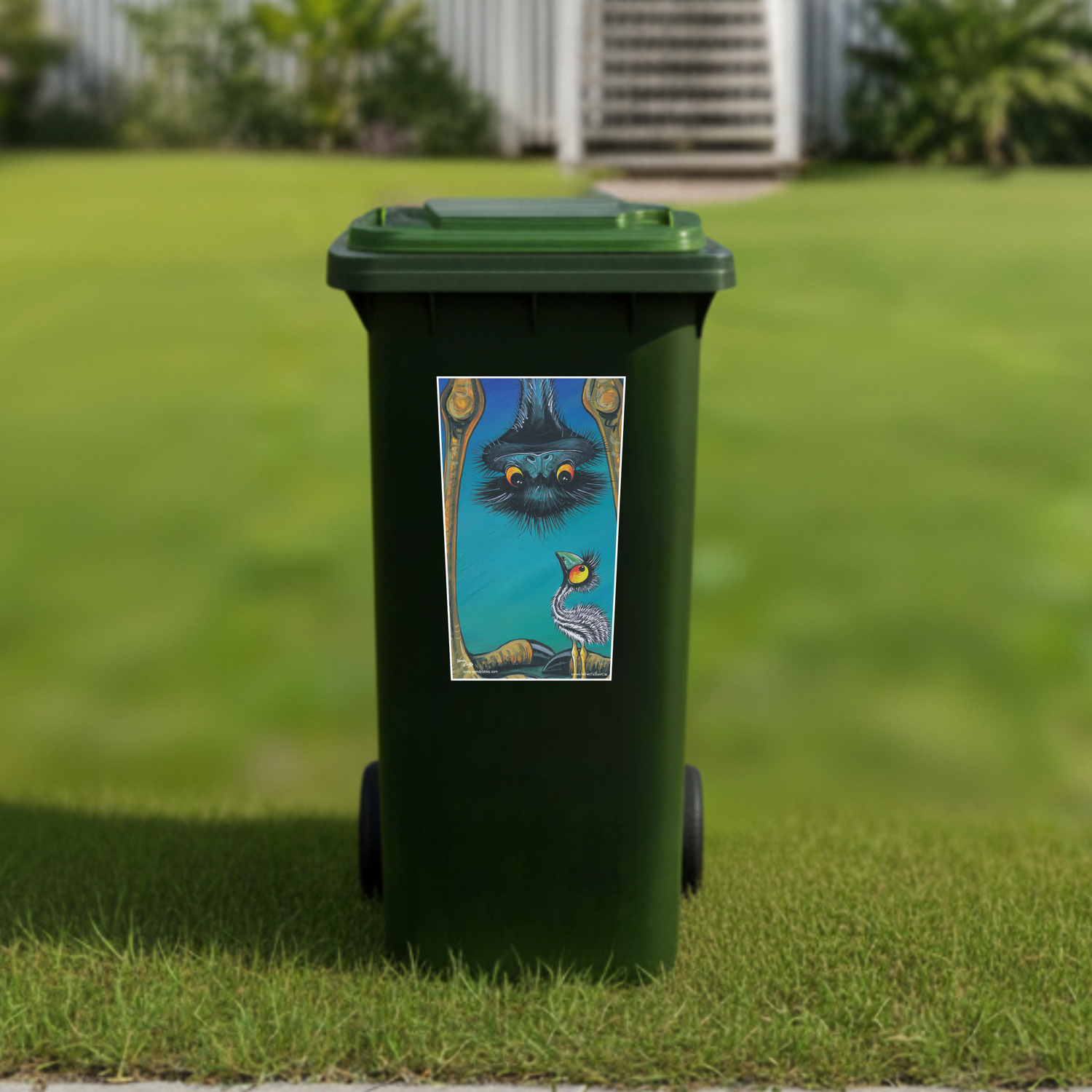 Peeka boo wheelie bin sticker