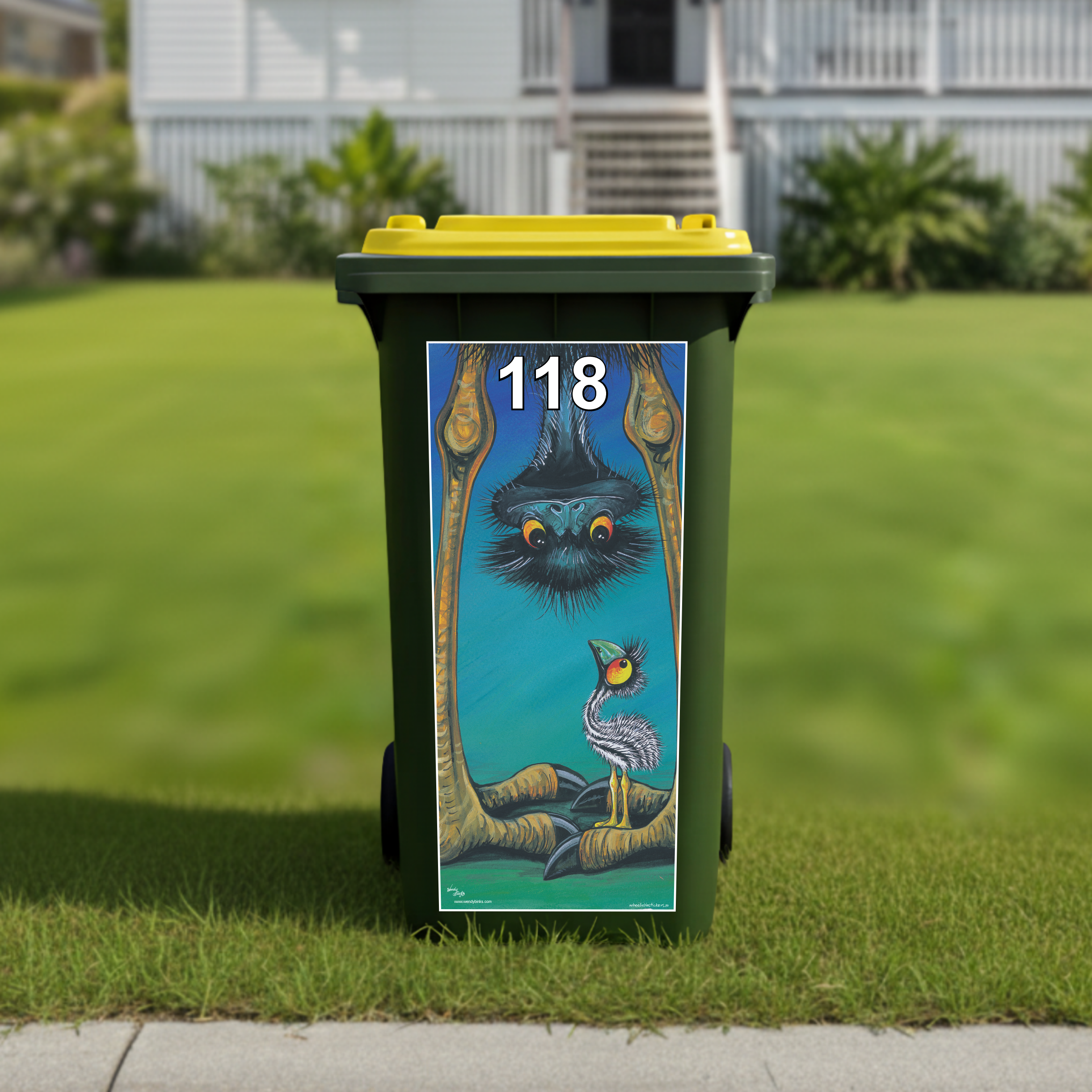 Peeka boo wheelie bin sticker