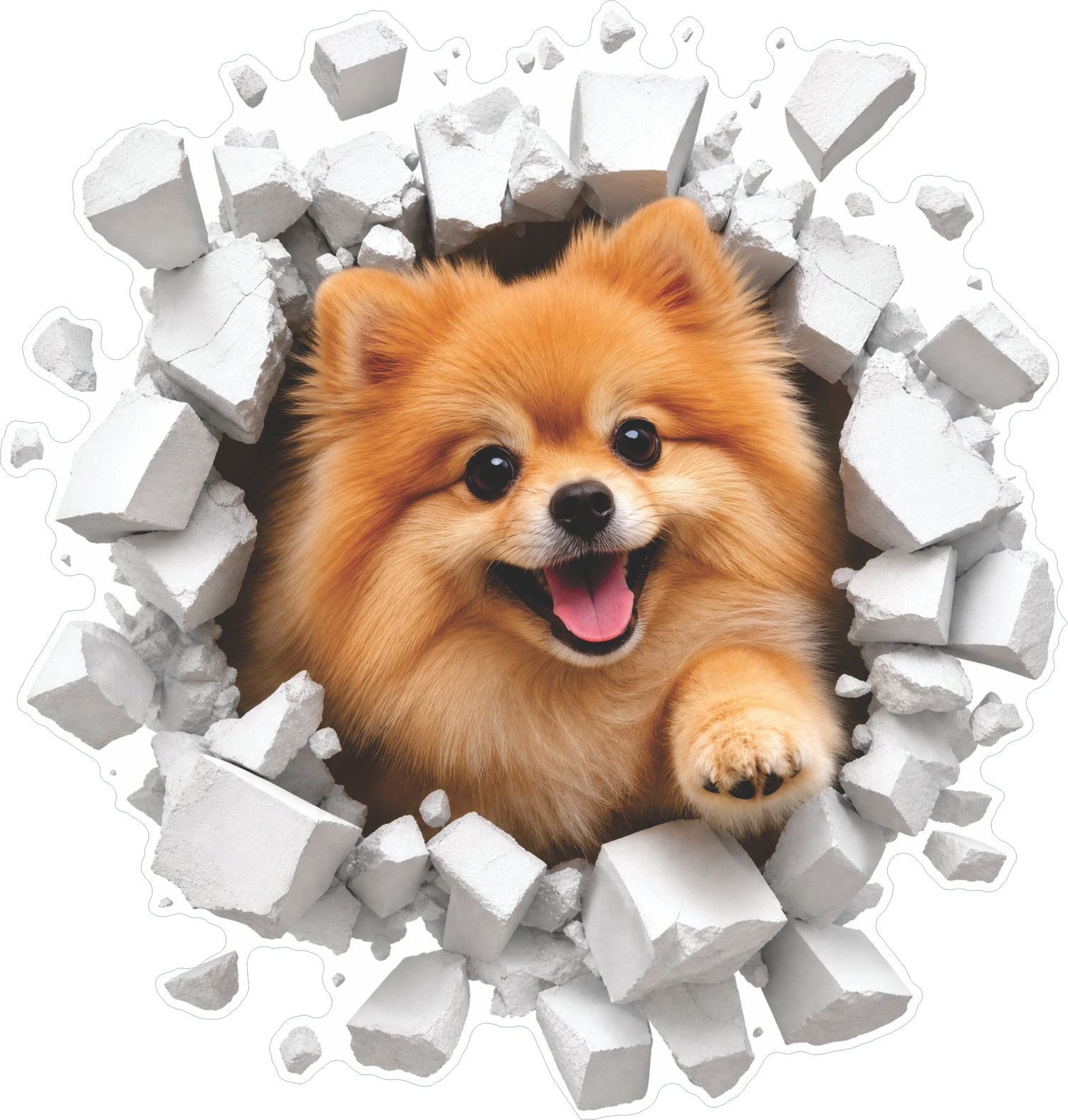 Pomeranian dog breakthrough sticker