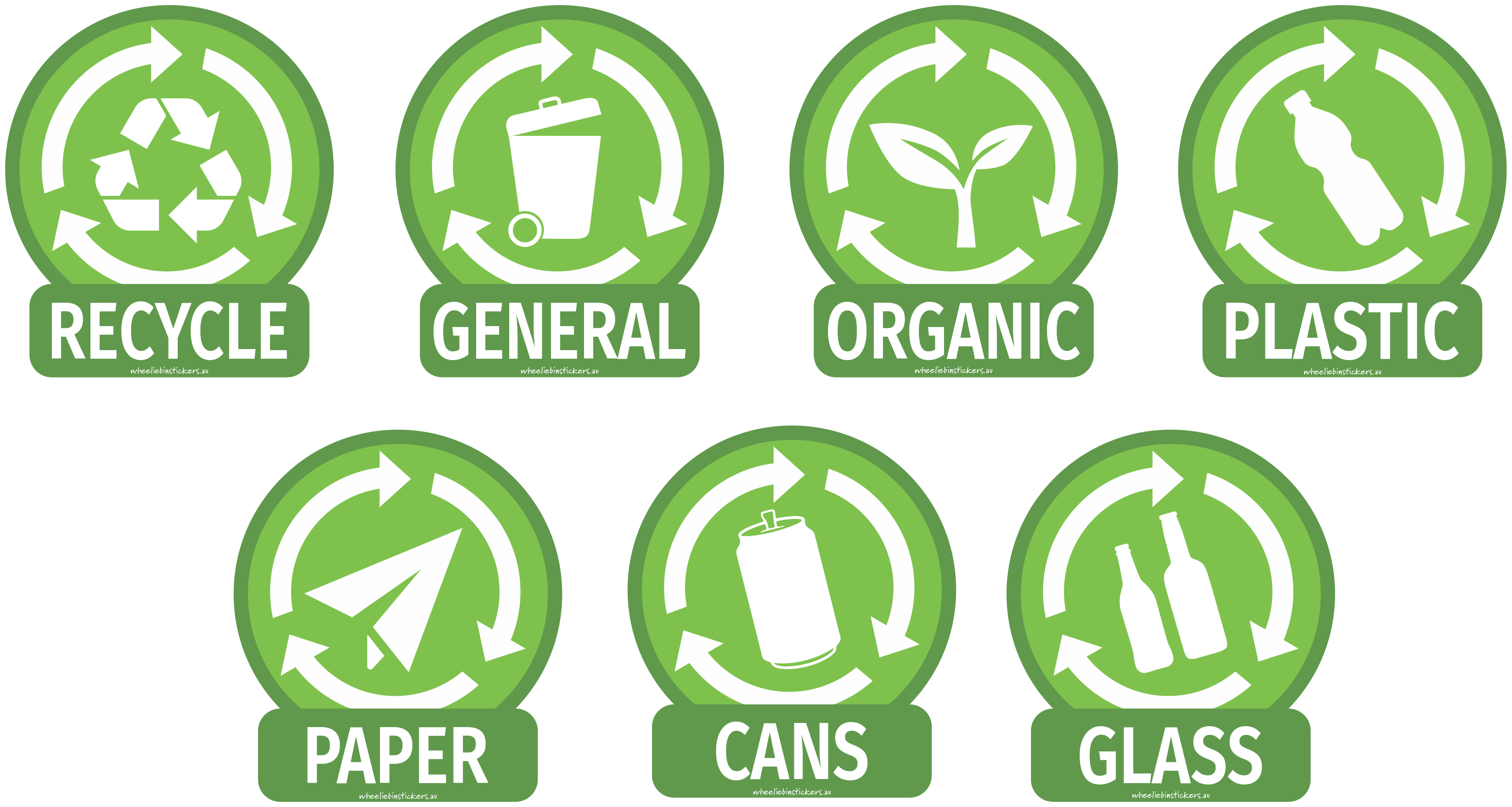 Waste bin description stickers for your wheelie bin