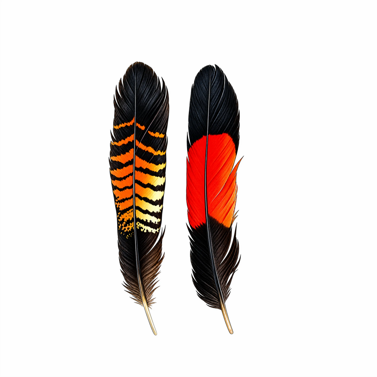 Red tailed cockatoo feather sticker pack