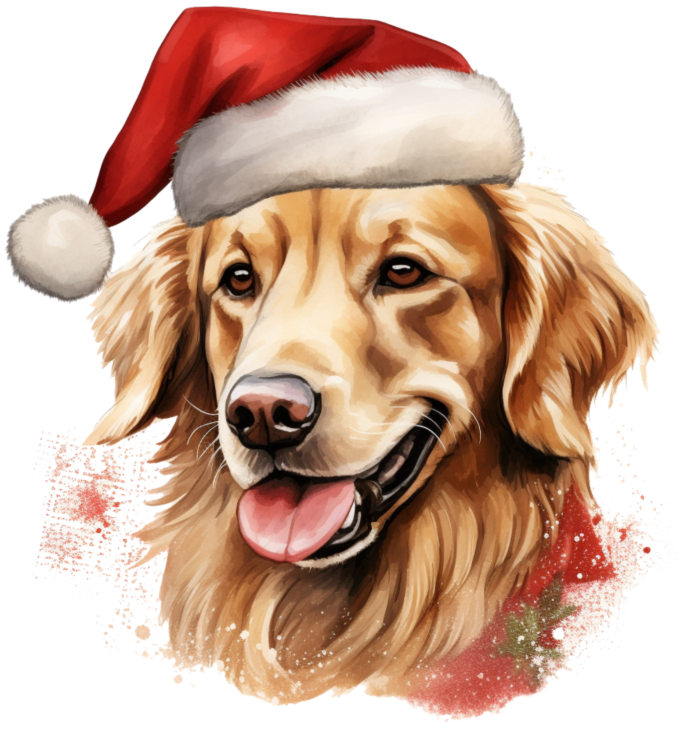 Golden retriever Christmas sticker
