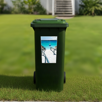 Yacht at Rotto wheelie bin sticker