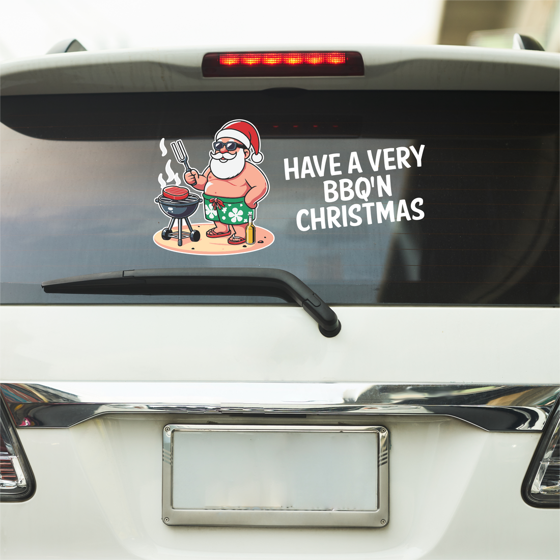 Santa with BBQ for wheelie bins, cars and windows