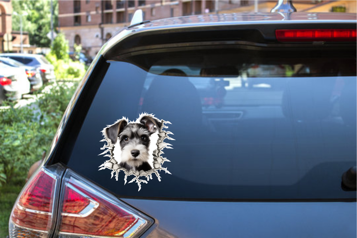 Schnauzer dog 'breakthrough' sticker