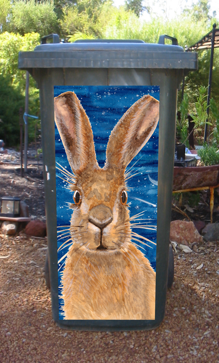 Shenley the rabbit wheelie bin sticker