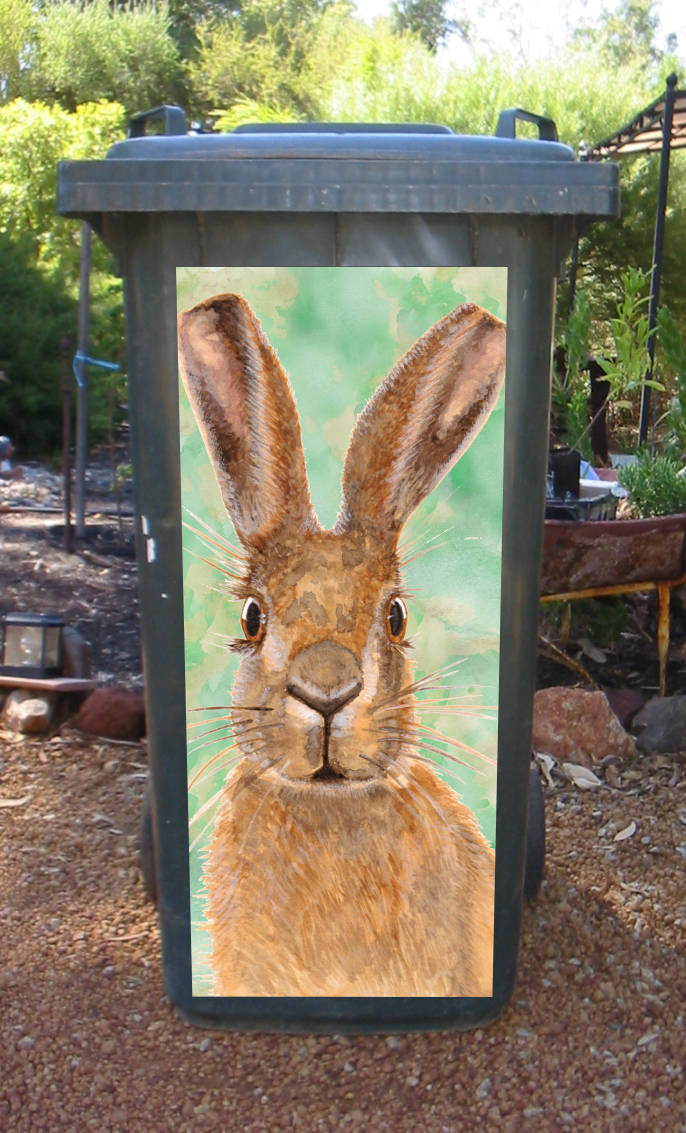 Shenley the rabbit wheelie bin sticker