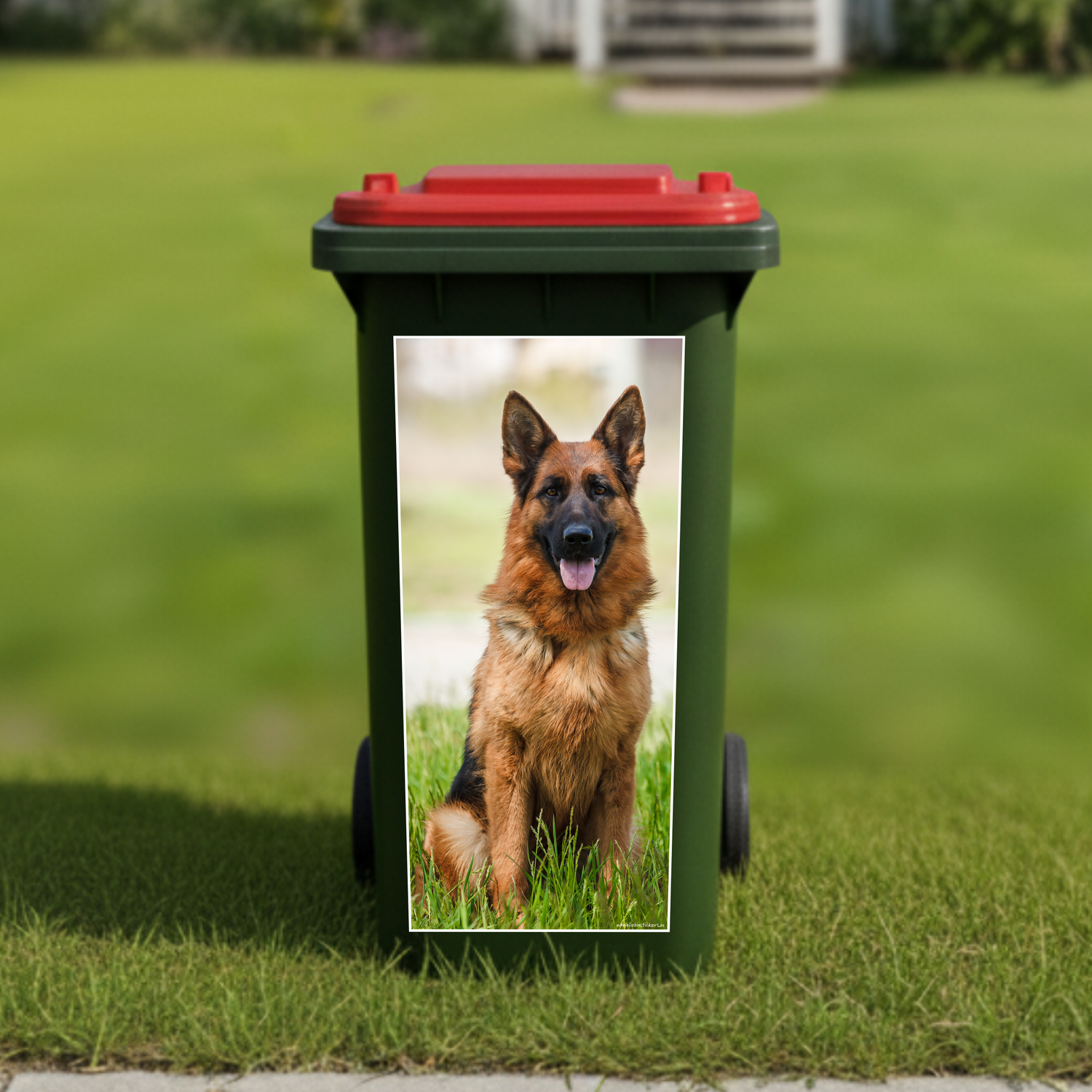 German shepherd wheelie bin sticker