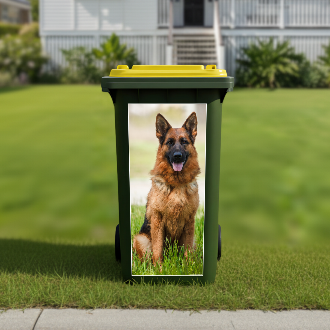 German shepherd wheelie bin sticker