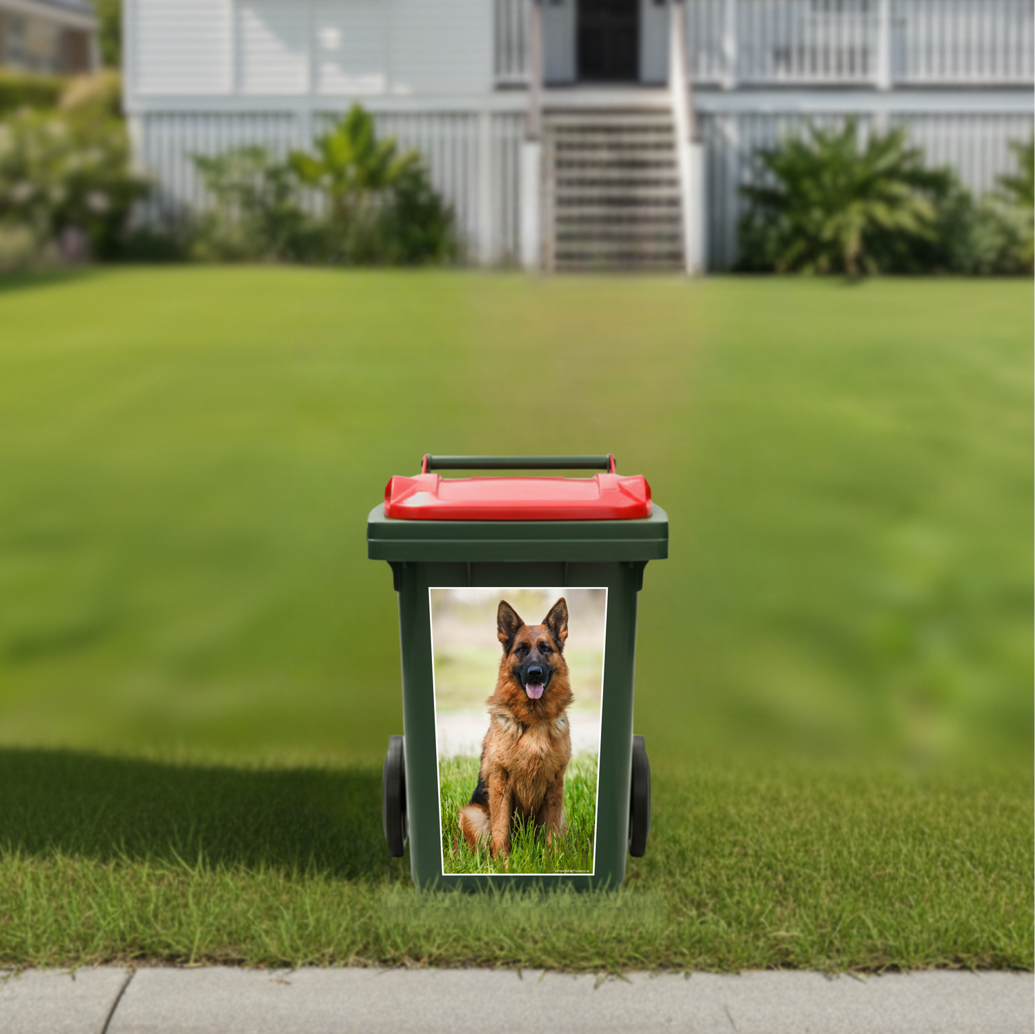 German shepherd wheelie bin sticker