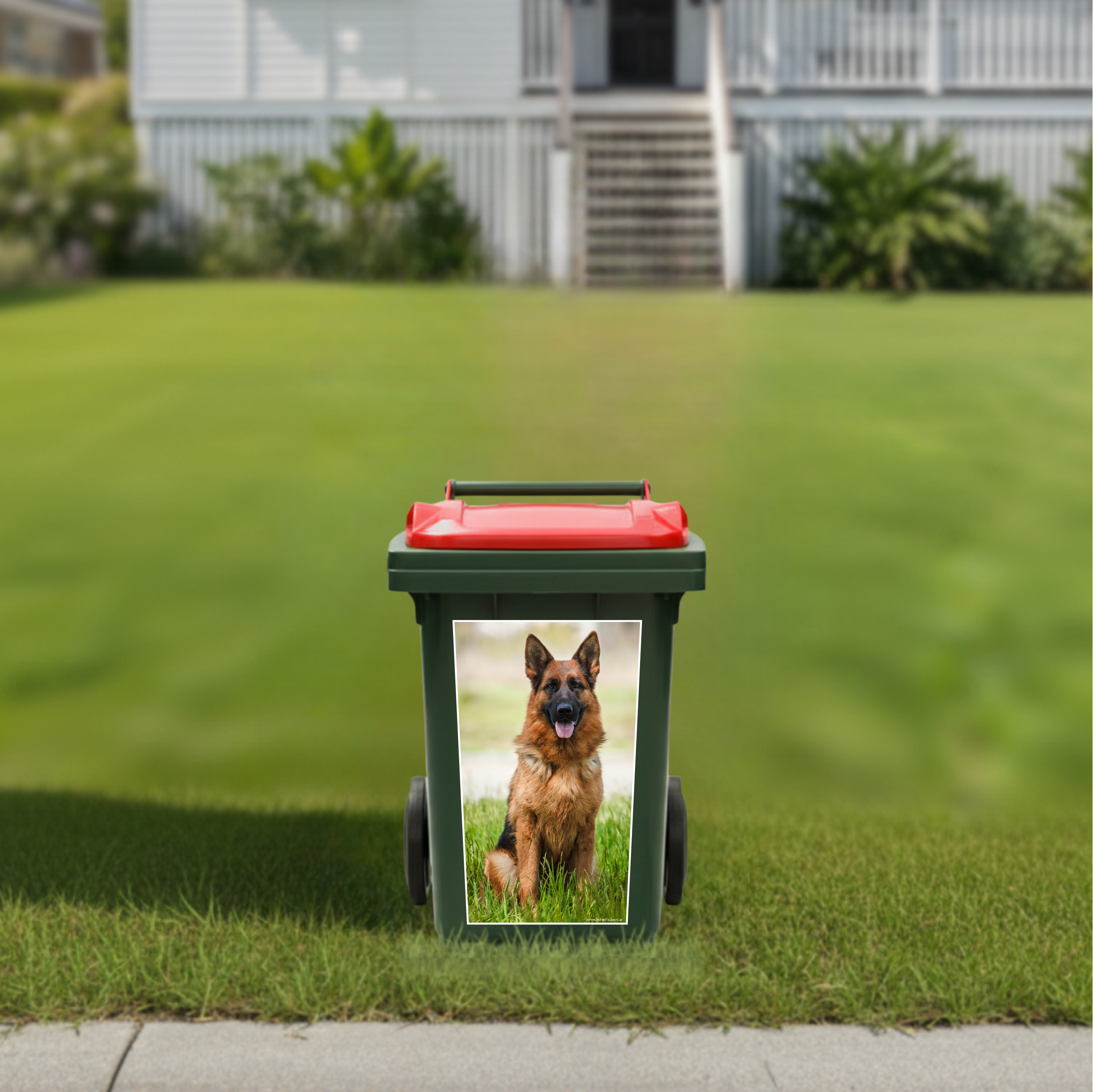 German shepherd wheelie bin sticker