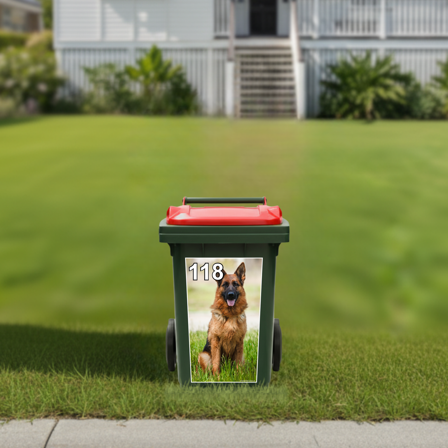 German shepherd wheelie bin sticker