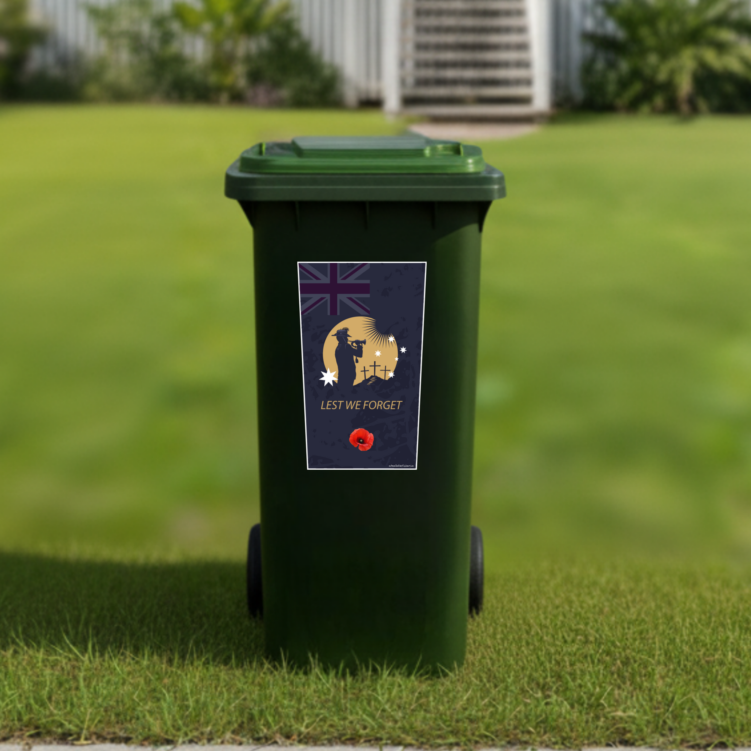 Soldier bugle wheelie bin sticker