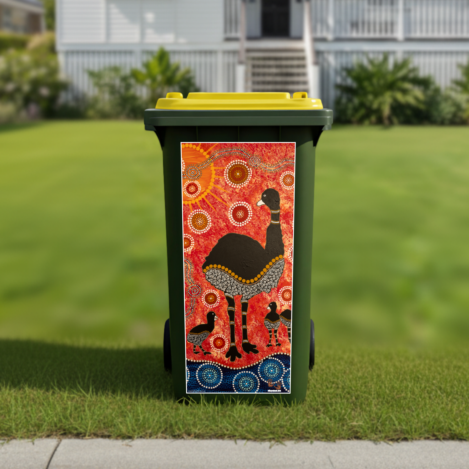 Surviving bushfires wheelie bin sticker