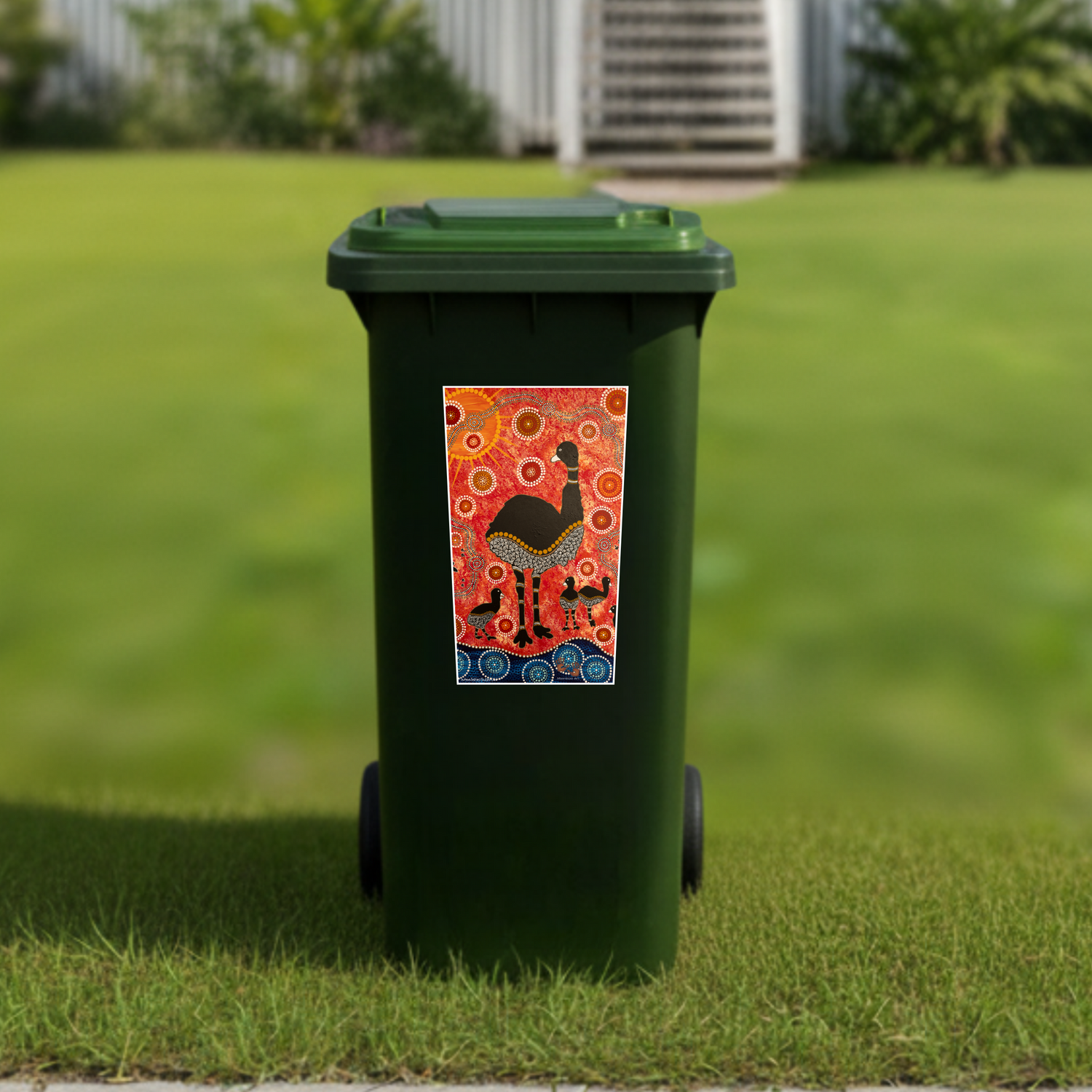 Surviving bushfires wheelie bin sticker