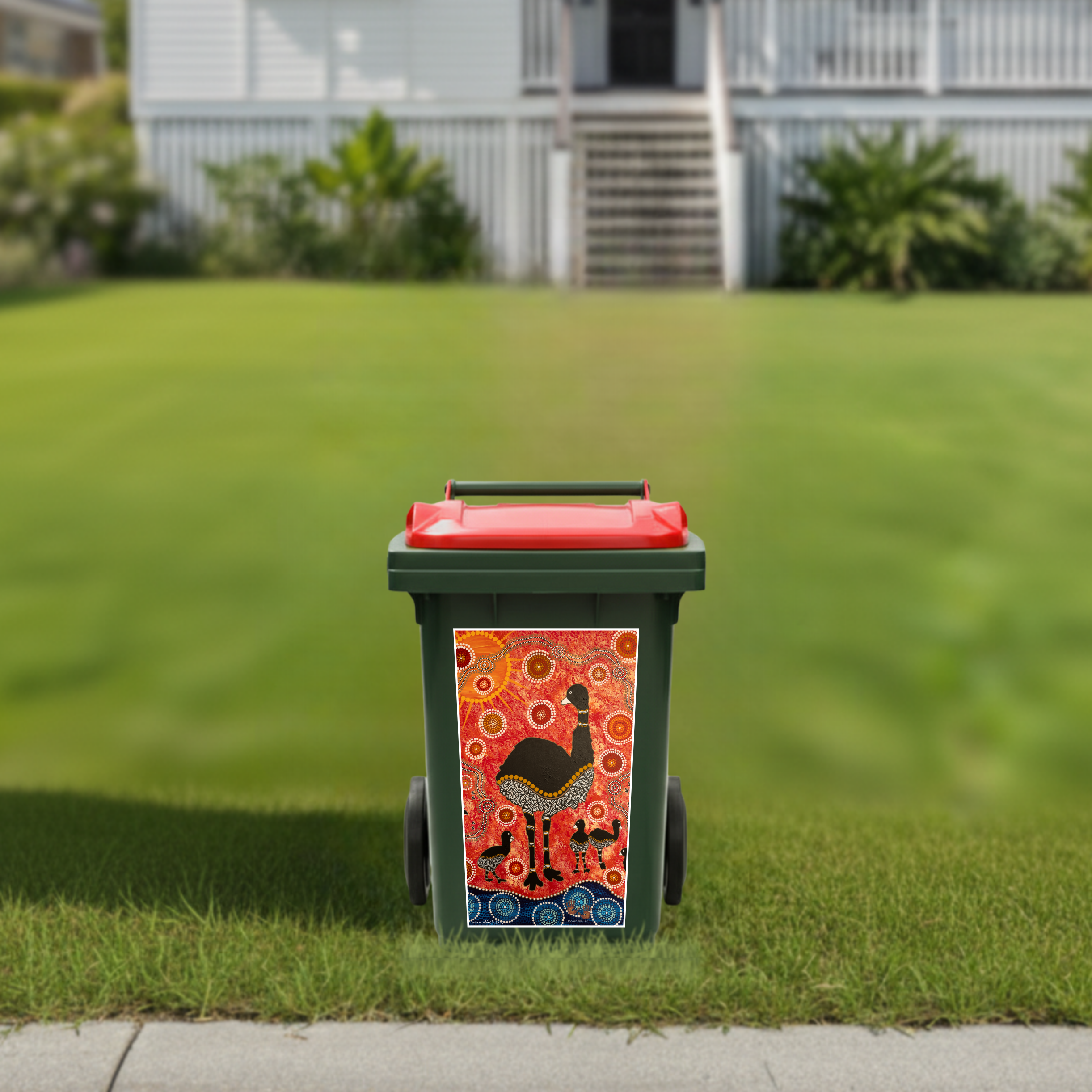 Surviving bushfires wheelie bin sticker