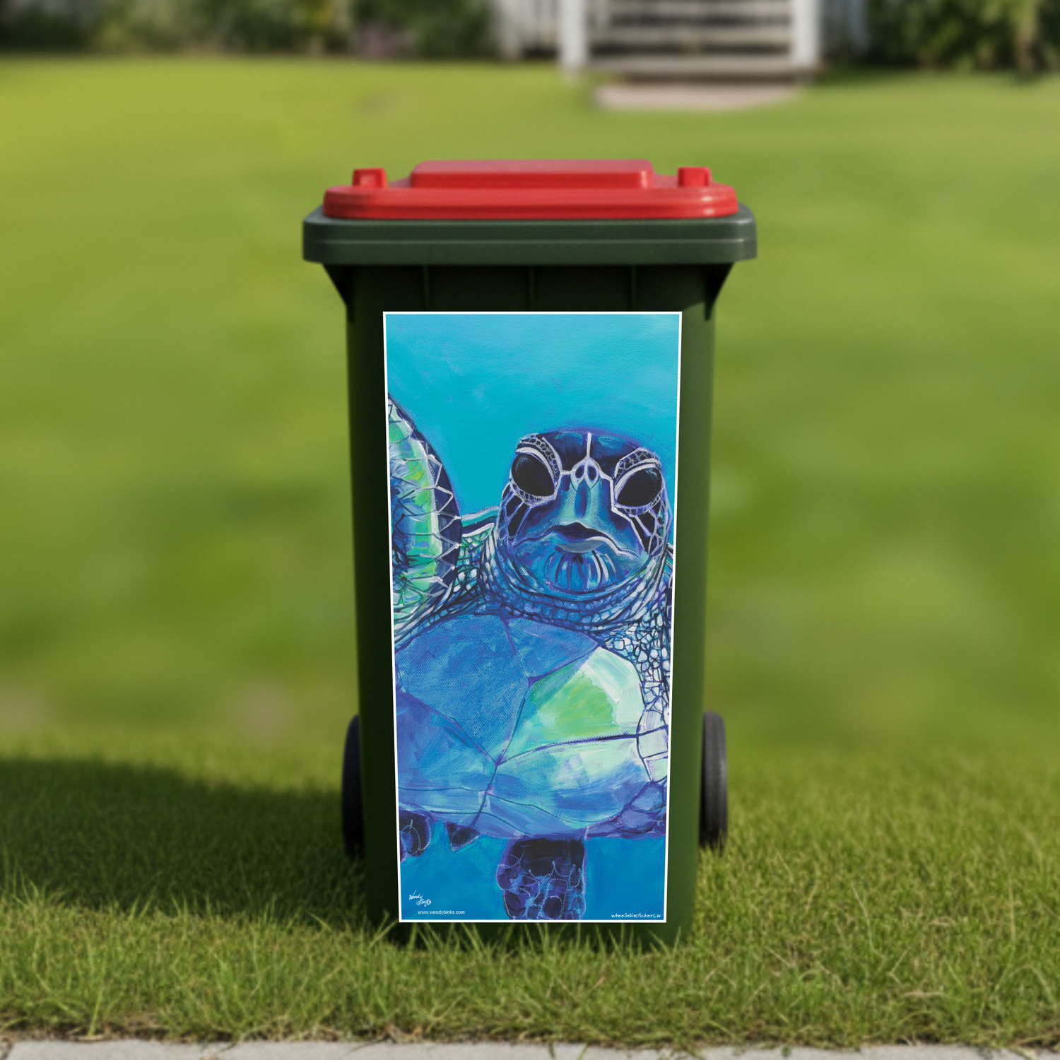 Turtle wheelie bin sticker