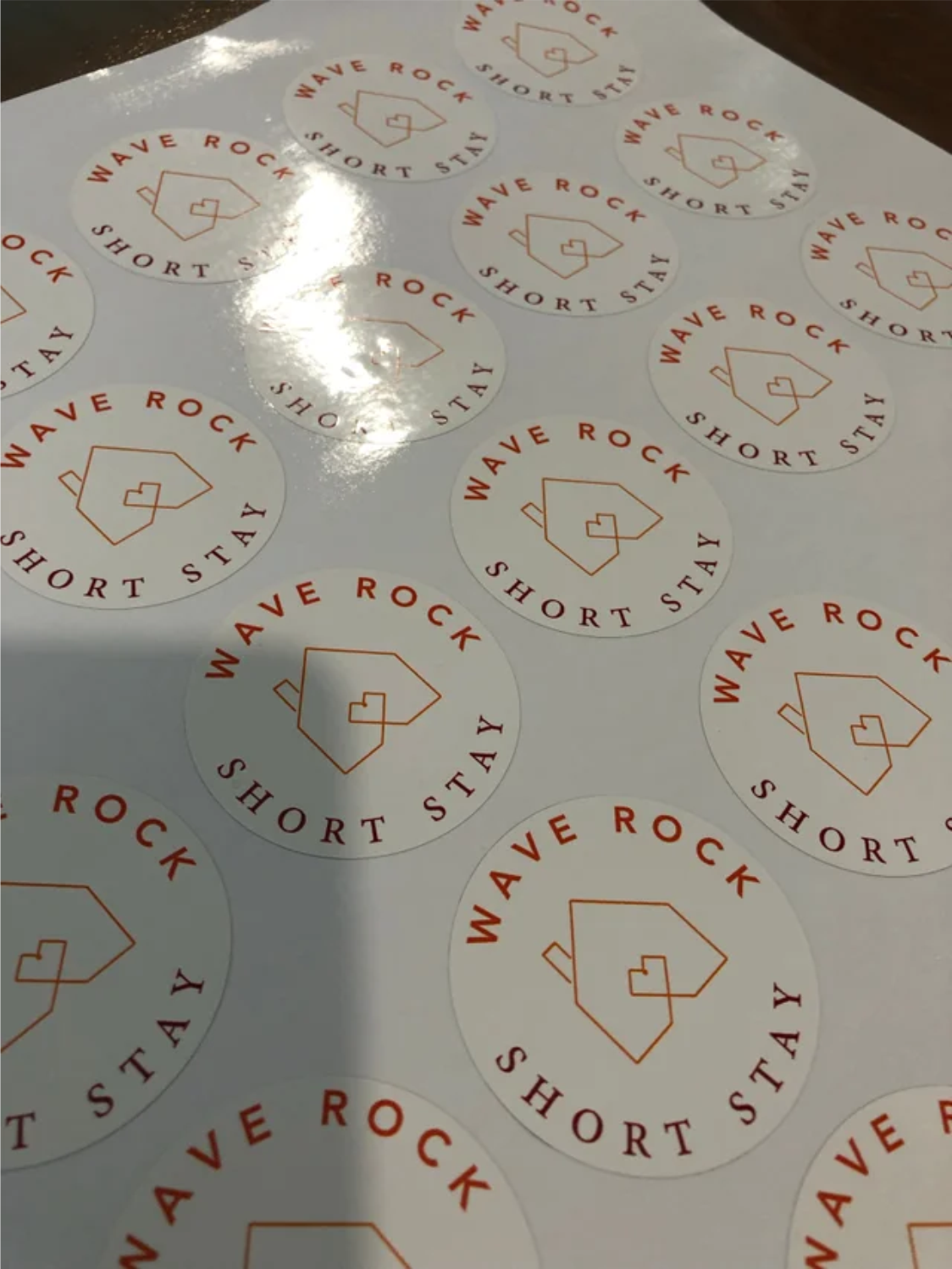 Laminated round stickers