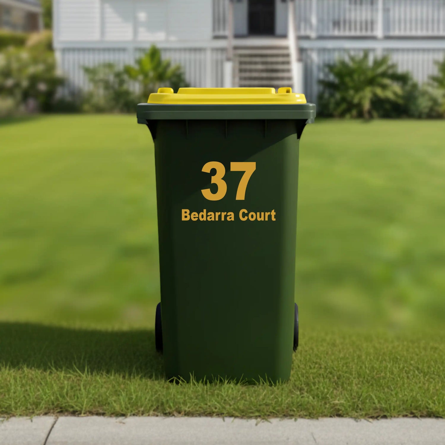 Number and address wheelie bin sticker