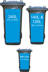 Different size bin stickers